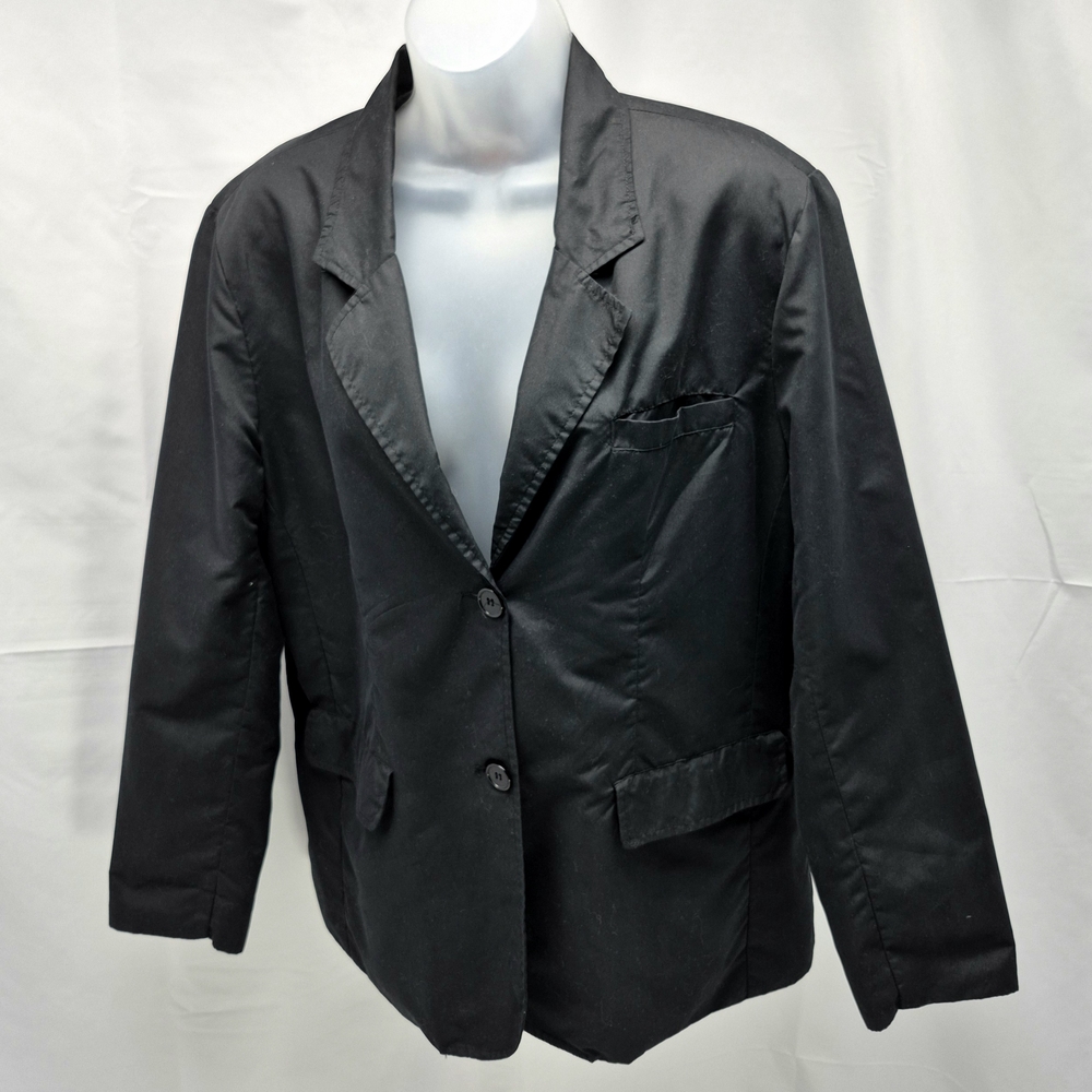VTG 90s Totes Black Rain Blazer Jacket Women's Large Water Resistant Travel